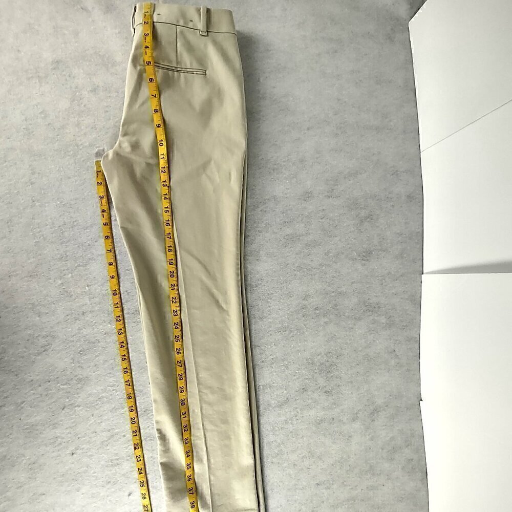 Ann Taylor Ann Straight Leg Cotton Blend Beige, Tan Khaki Pants, Slacks Size 2 - Picture 7 of 11